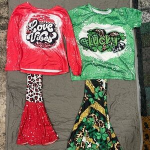 SHEIN Red and Green Kids Costume Set